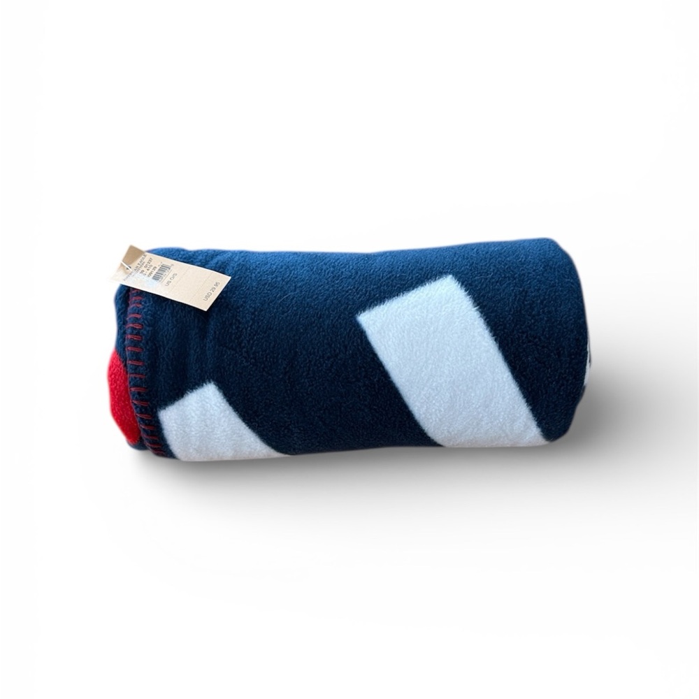 American Eagle Outfitters Blue and Red Fleece Blanket
